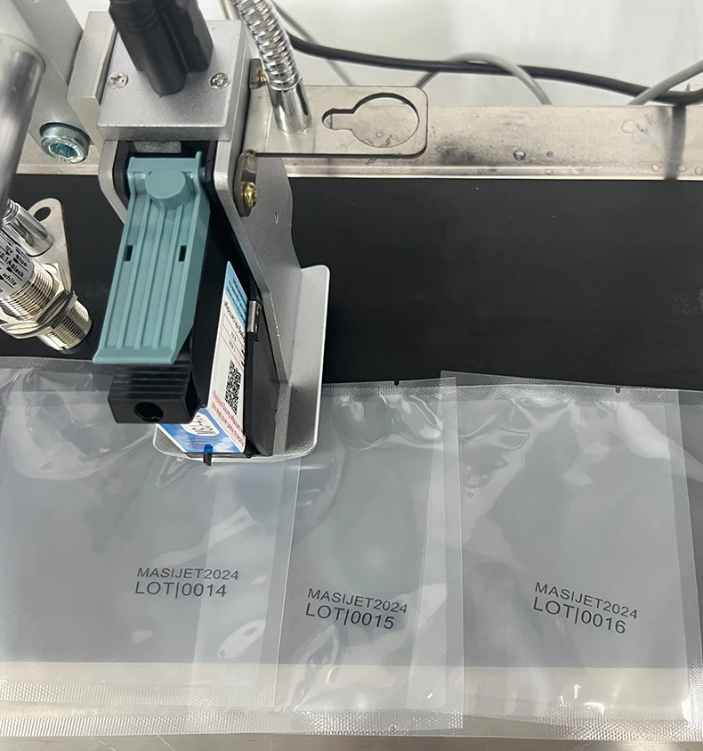 MASIJET TIJ Small Inkjet Printer Online Plastic Packaging Bag Printing Machine for Bottle Bottom Bottle Body Date Printing