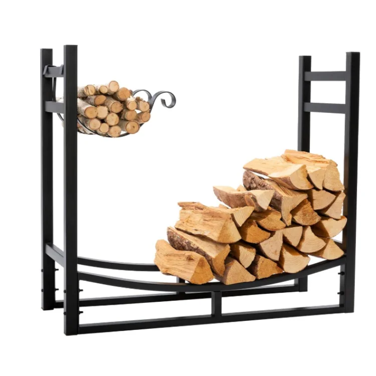 Metal 3 Feet Indoor or Outdoor Log Rack Firewood Holder