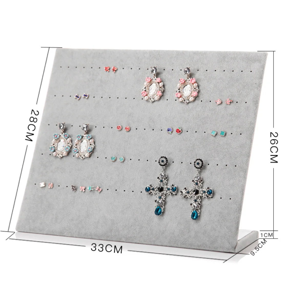 2022 Grey color velvet earring holder display rack storage earrings display stand jewelry