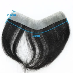 Thin Skin PU V Loop Male Wig Poly Base Human Remy Hair Prosthesis Frontal Hair Piece For Men Slim Patch Hairline