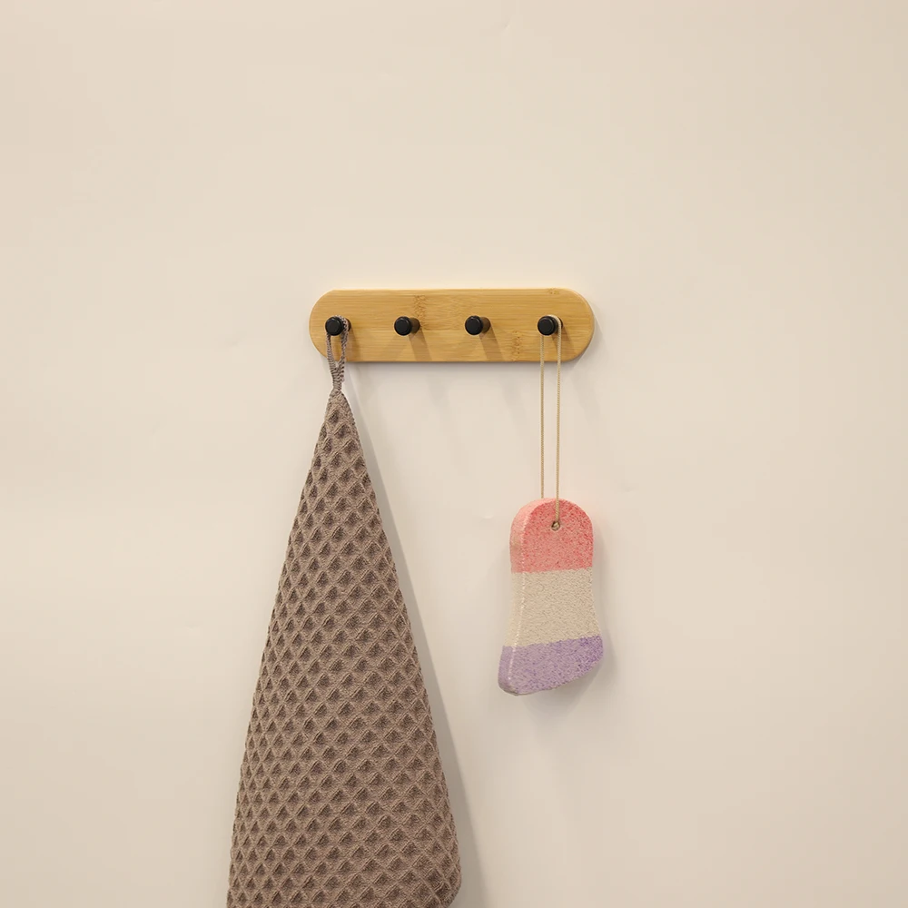 Wall Hook Bamboo And Aluminum Coat And Hat Rack Entryway Hanging Organizer For Clothing