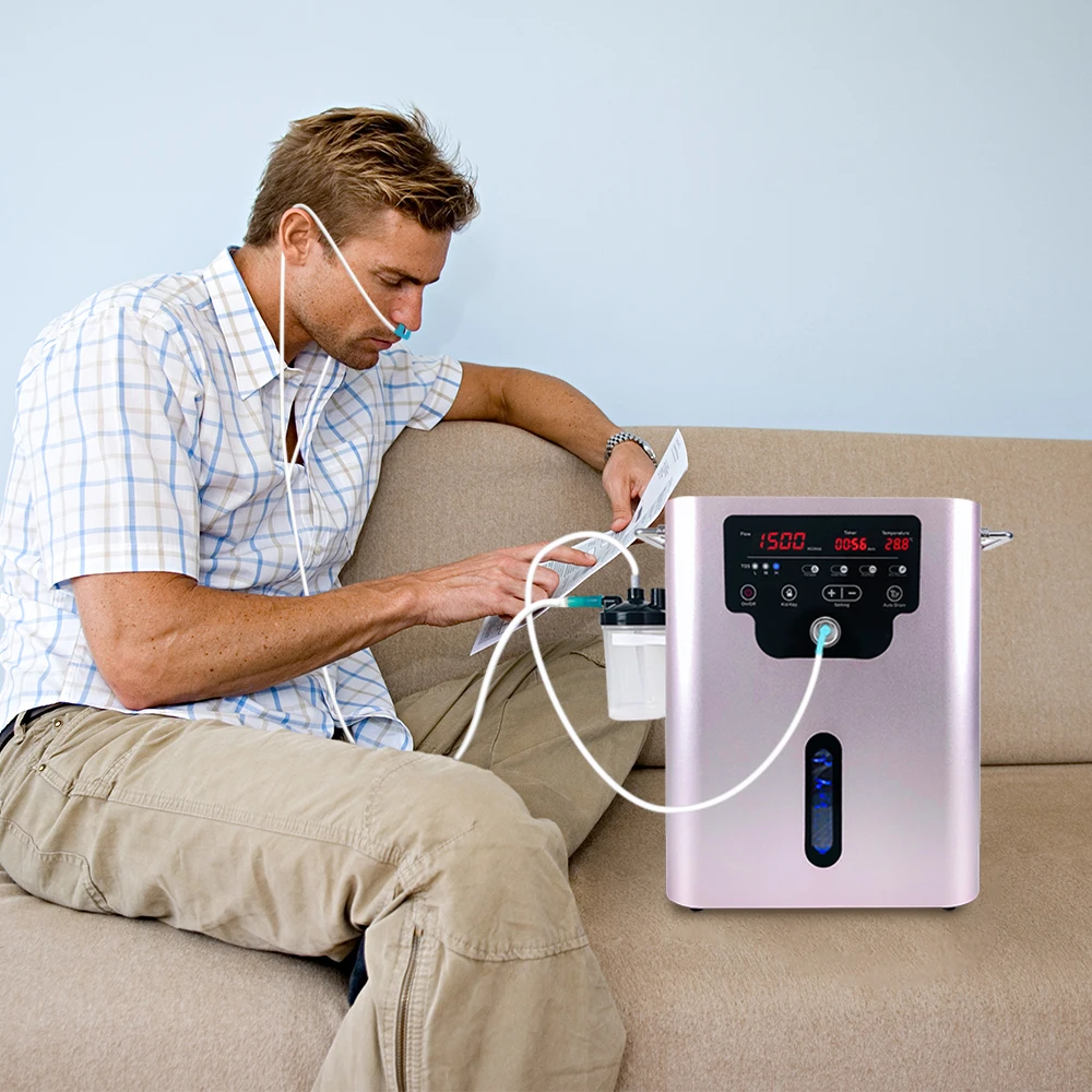 Home Wellness Hydrogen Gas Generator SPE Water Electrolysis 1500ml 900ml Oxygen Hydrogen Gas Suction Machine HH2 Gas Inhaler