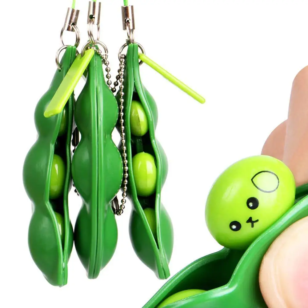 
2021 Squishy Squeeze Peas Beans Anti Stress Adult Toy Pop Bean Fidget toys for children 