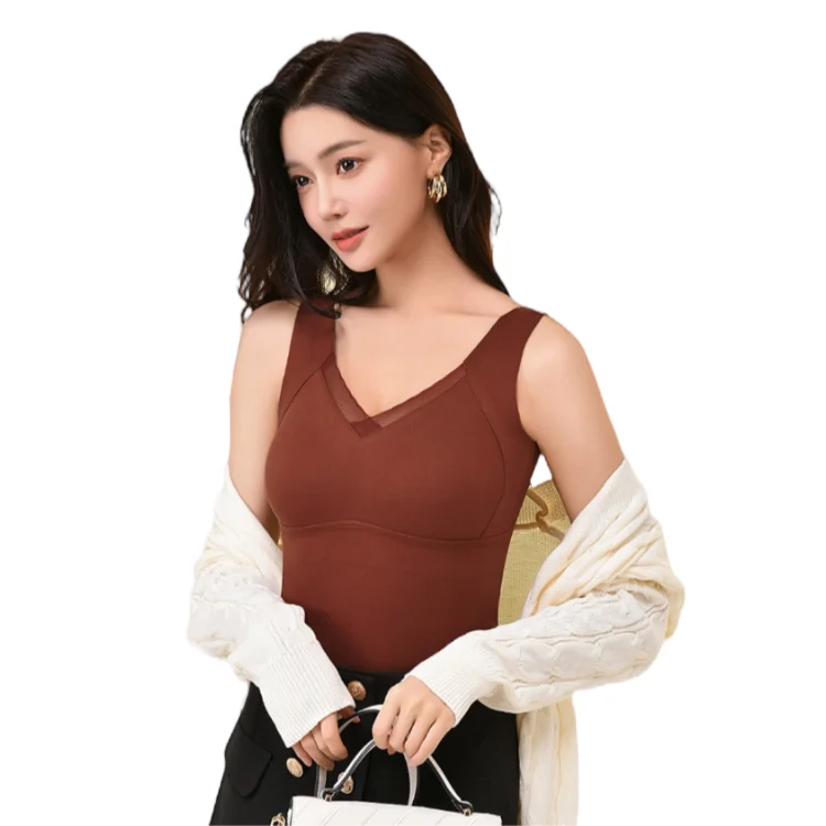 Low price Vest Sexy Beautiful Back Lace V-neck design, soft and skin friendly Graphene heim cashmere fabric High stretch