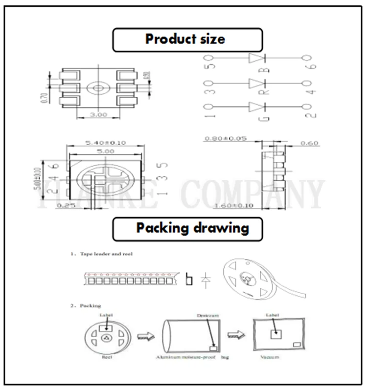 diffused and full back 0.2w 5050 rgb red&blue green&blue color smd led datasheet