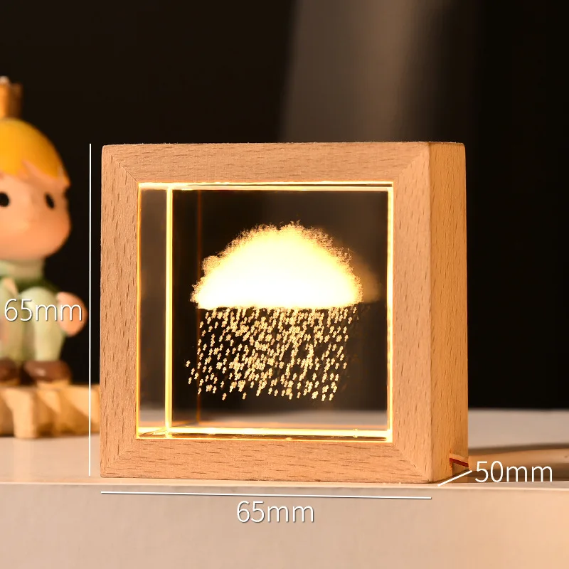 Wholesale 3D Galaxy Carved Cube Crystal Night Light Ornaments Creative Desktop Decoration Gifts Christmas Polished