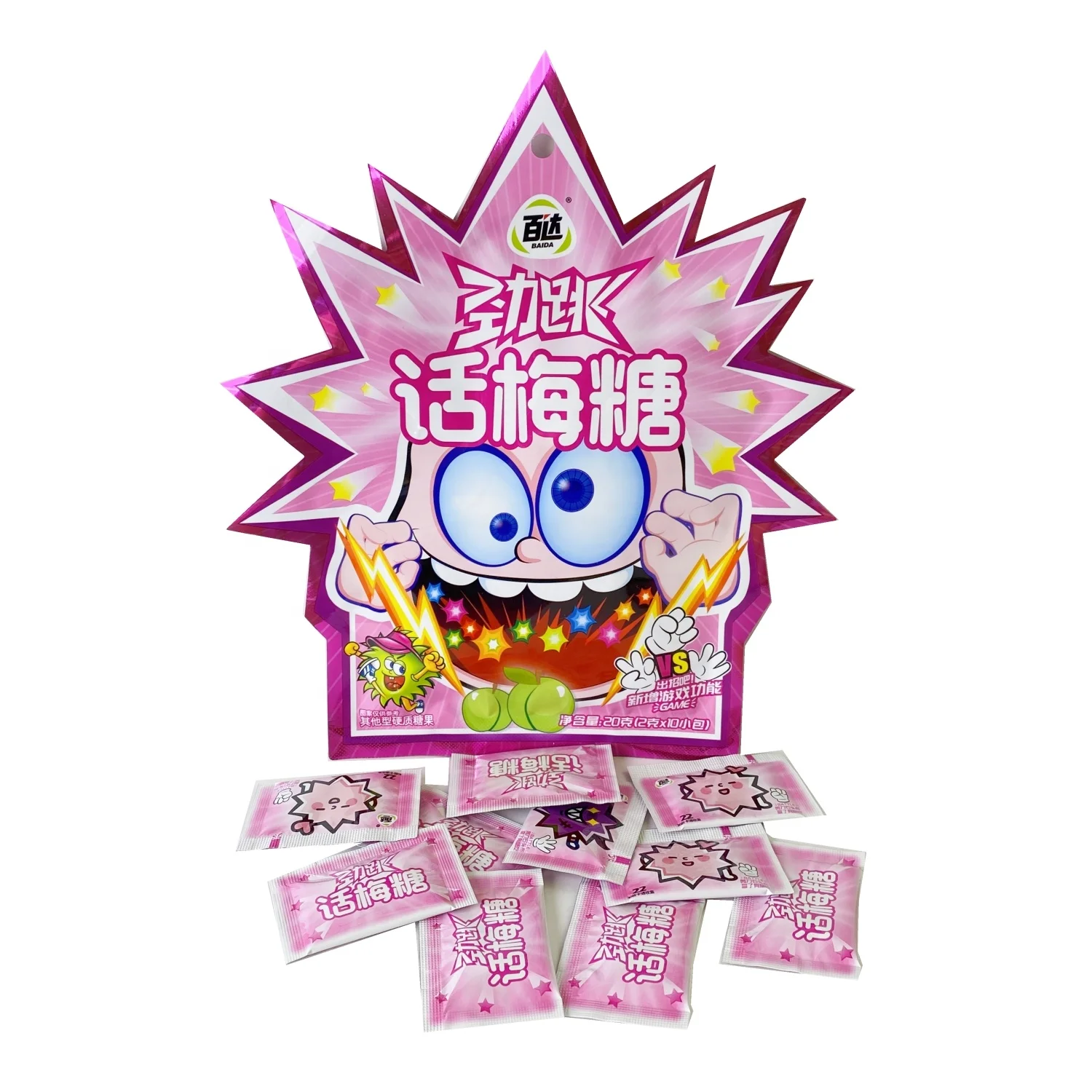 2023 new Southeast Asian flavor candy Baida Bulk High quality Popping Candy with Plum Flavor