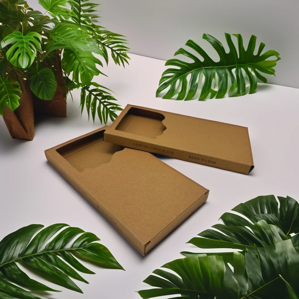 Recyclable  Craft Chocolate bar Packaging Box Custom Printing Natural Chocolate bar Gift Box