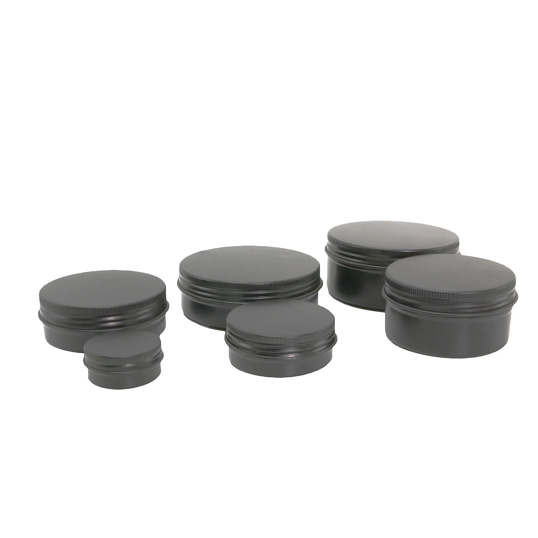 10ml 15ml 20ml 30ml 50ml 60ml 80ml 100ml 120ml matte black aluminum tin jar for wax AJ-932D