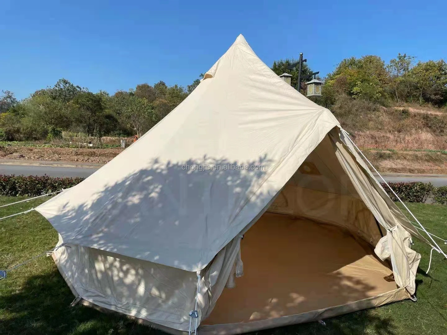 Glamping Outdoor 4 Season Large Cotton Tent Camping Hiking Products Canvas Bell Tent