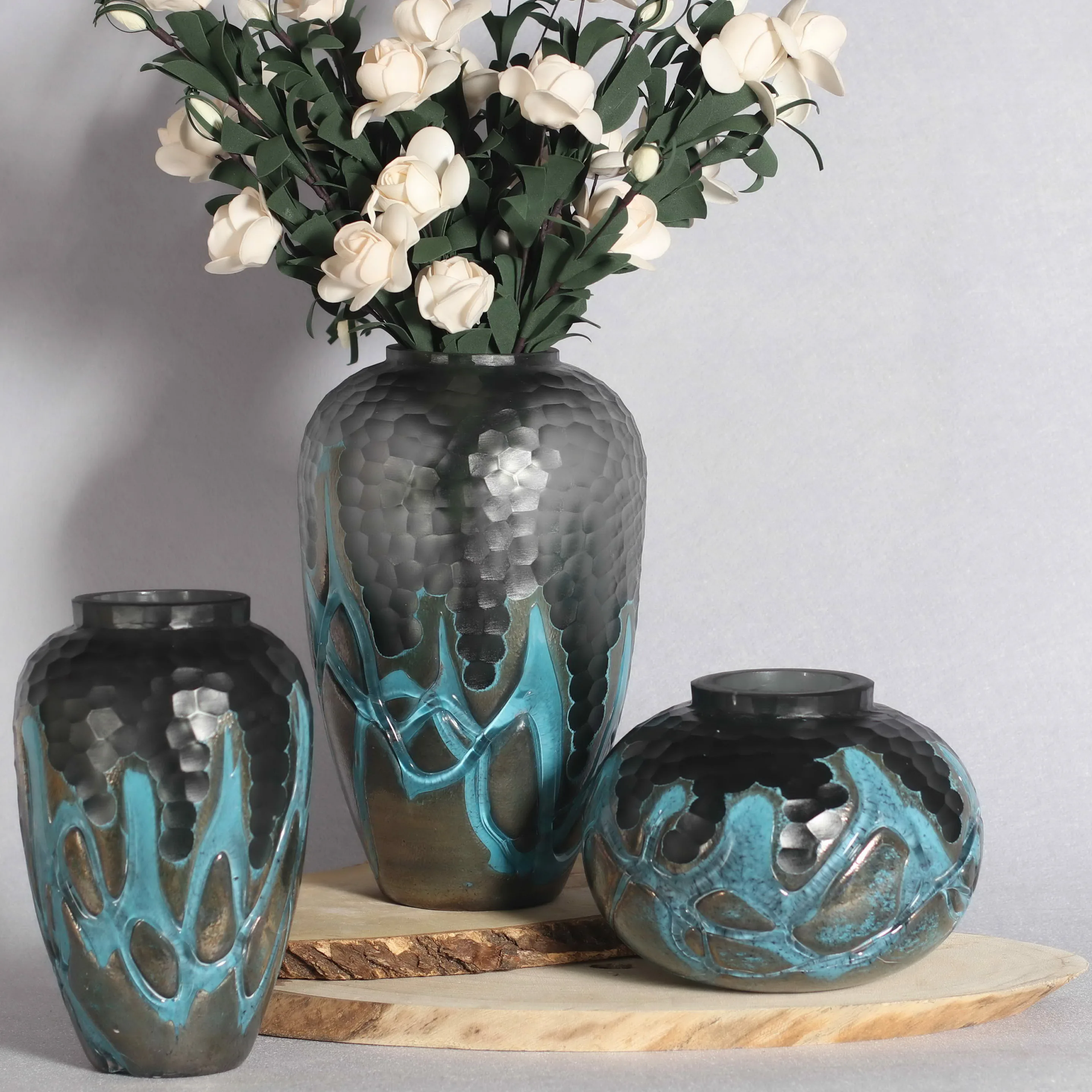 Современная глазурованная ваза ручной работы из искусственного стекла и хрусталя настольная ваза напольная декоративная стеклянная ваза