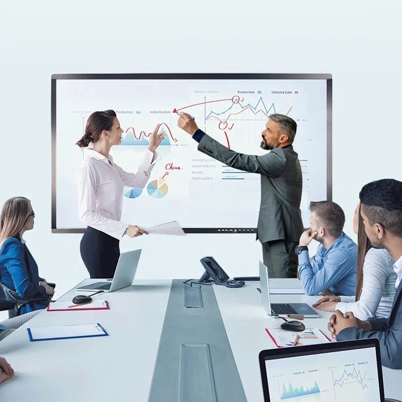 China Education Digital 55 65 75 85 98 100 inch Interactive Flat Panel Touch Screen Whiteboard Smart Board for School
