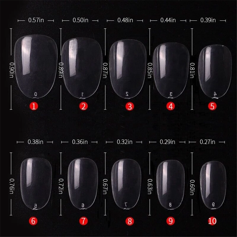 New Short Shape 500Pcs/Bag Nail Tips Transparent Natural Color Oval Nails