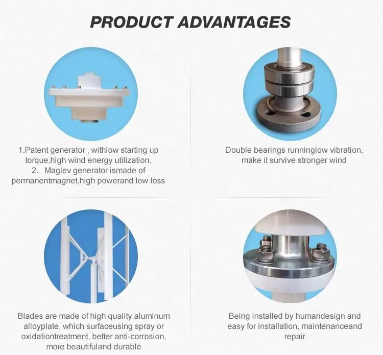 20KW 15kw 10kw 5kw 3kw 2kw 1kw Vertical Wind Turbines Wind Power Generation System