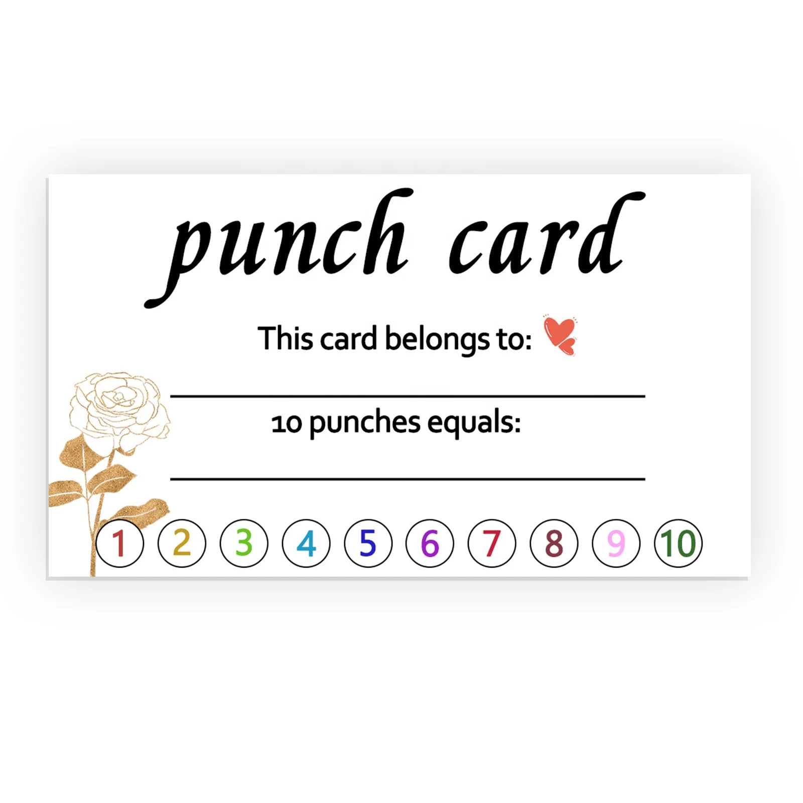 Punch Cards Incentive Loyalty Reward Card Student Name Tags for Business Classroom Behavior Students Teachers Thank You Card