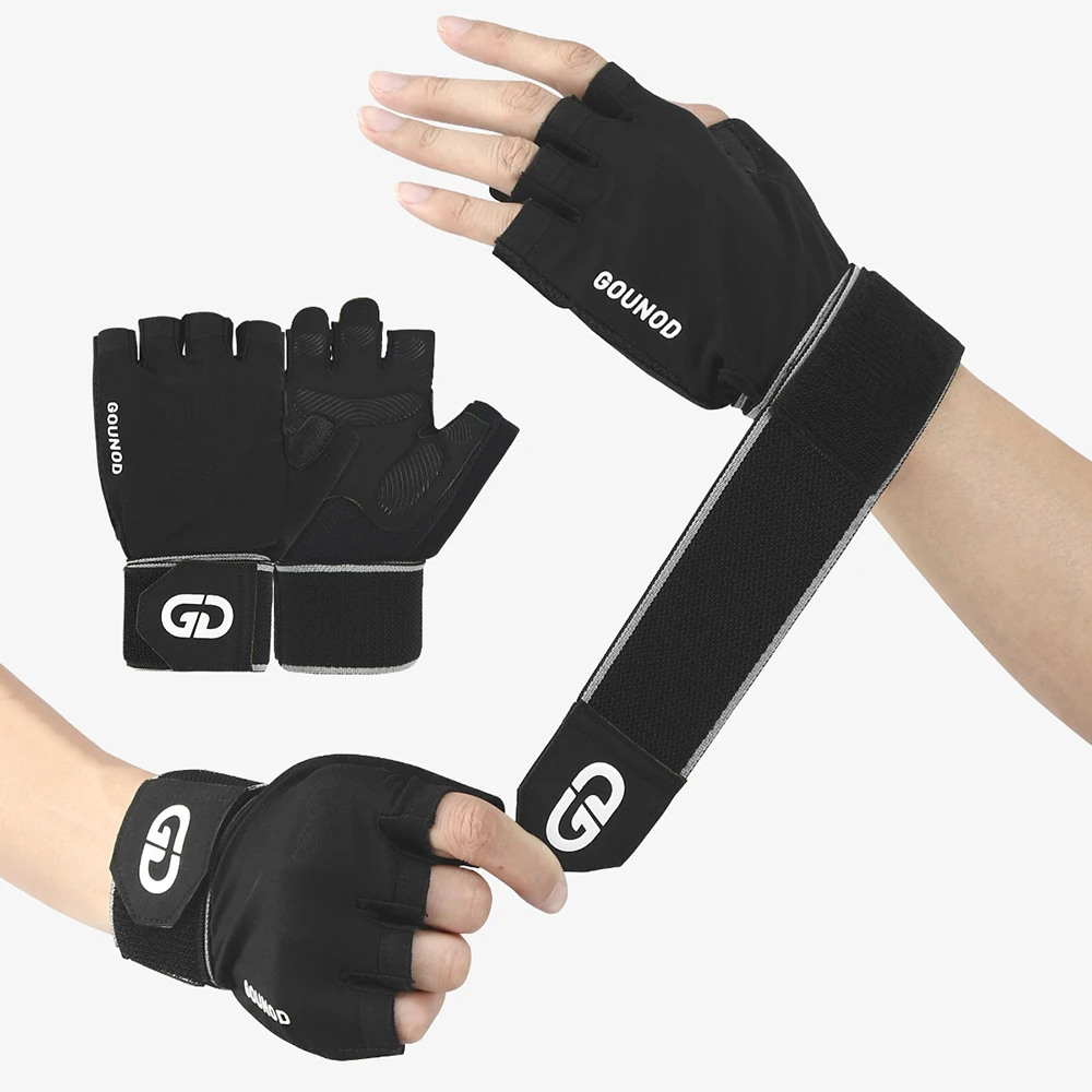 Fitness Half Finger Gloves Wrist Pressure Thin Sweat Absorbent Non-slip Hand Protection Hard Pull Horizontal Bar Riding Gloves