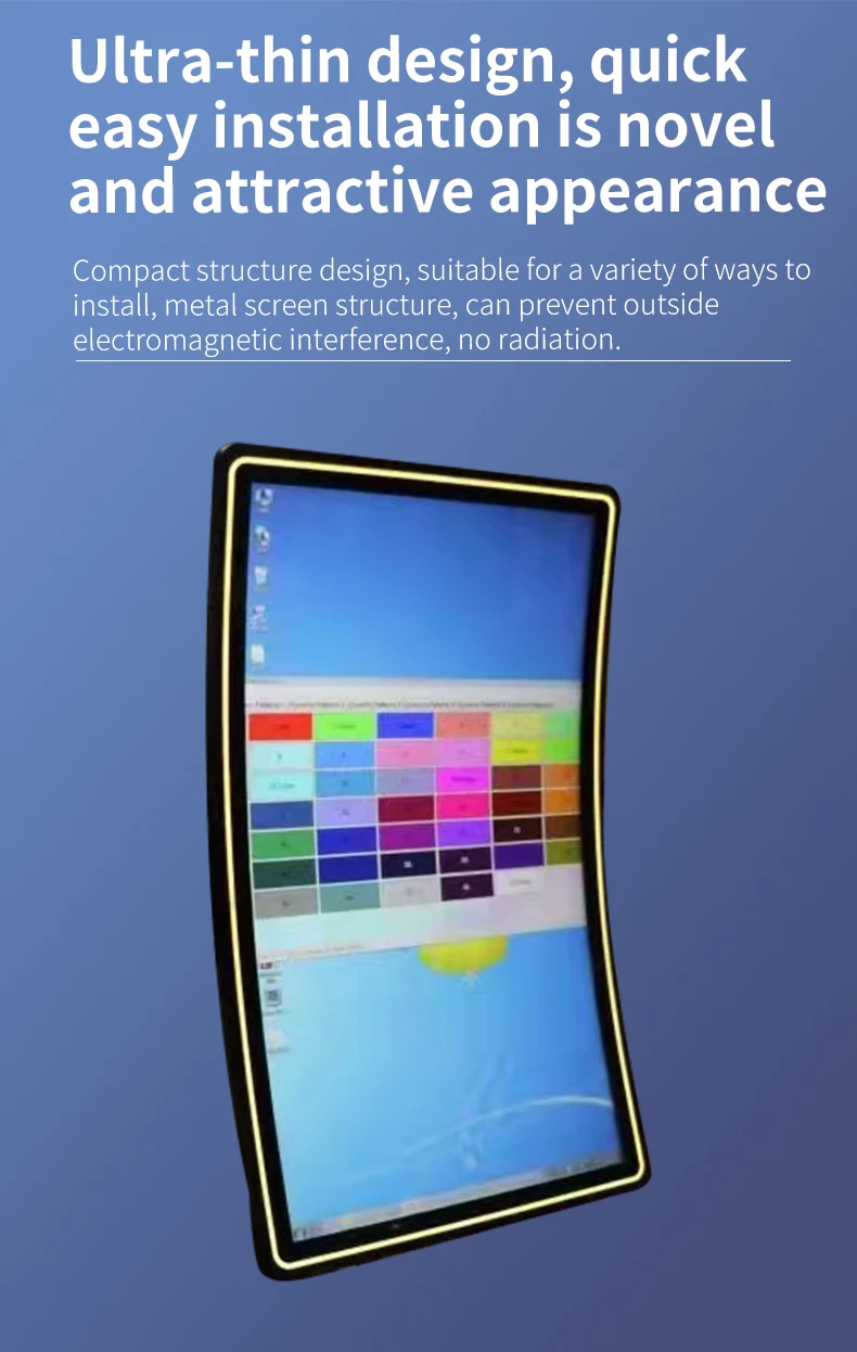 32 inch wall mounted curved screen with capacitive touch 4K display Business Gaming Computer Game Monitor