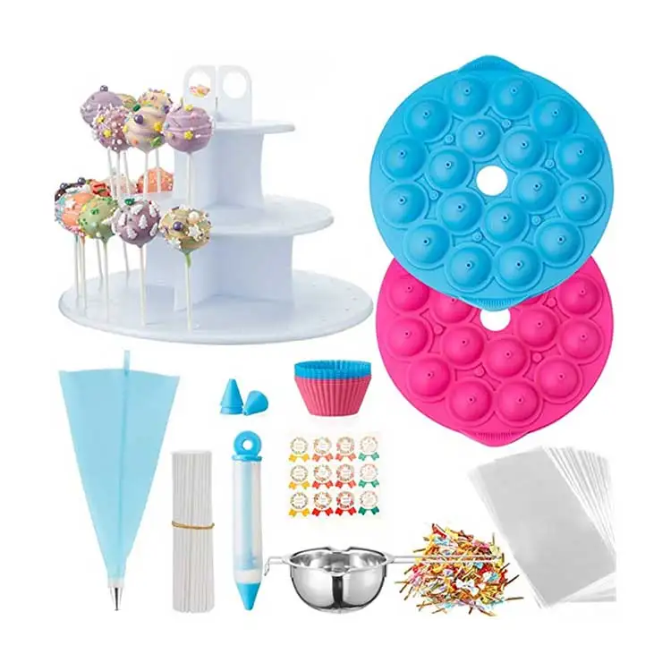420  PCS Cake Pop Maker Set 3 Tier Cake Pop Stand Chocolate Melting Pot