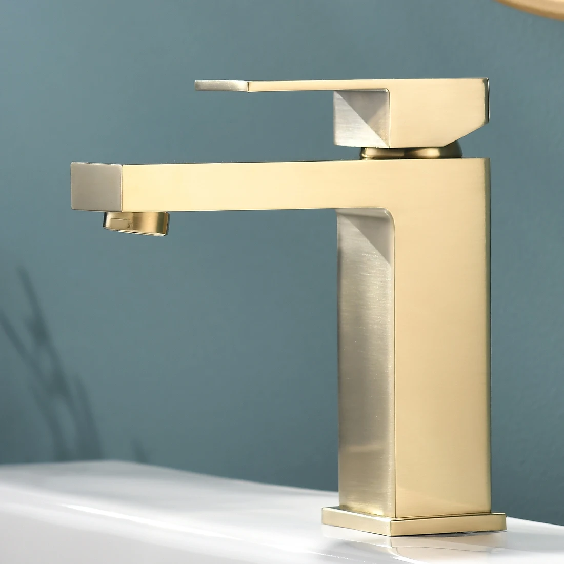 FLG single hole bathroom antique brass faucet gold wash basin mixer taps