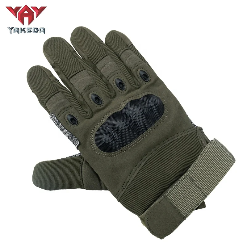 YAKEDA Hard Knuckle Full Finger Tactical Gloves Combat Gloves Touch Screen Cycling Racing Utility Cut-resistant Gloves