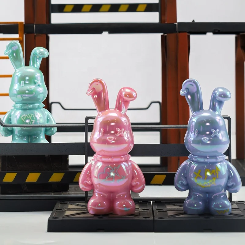 Creative Space Rabbit Cartoon Punk Bunny Light Luxury Home Decoration Crafts Savings Can Rabbit Sculpture Decoration