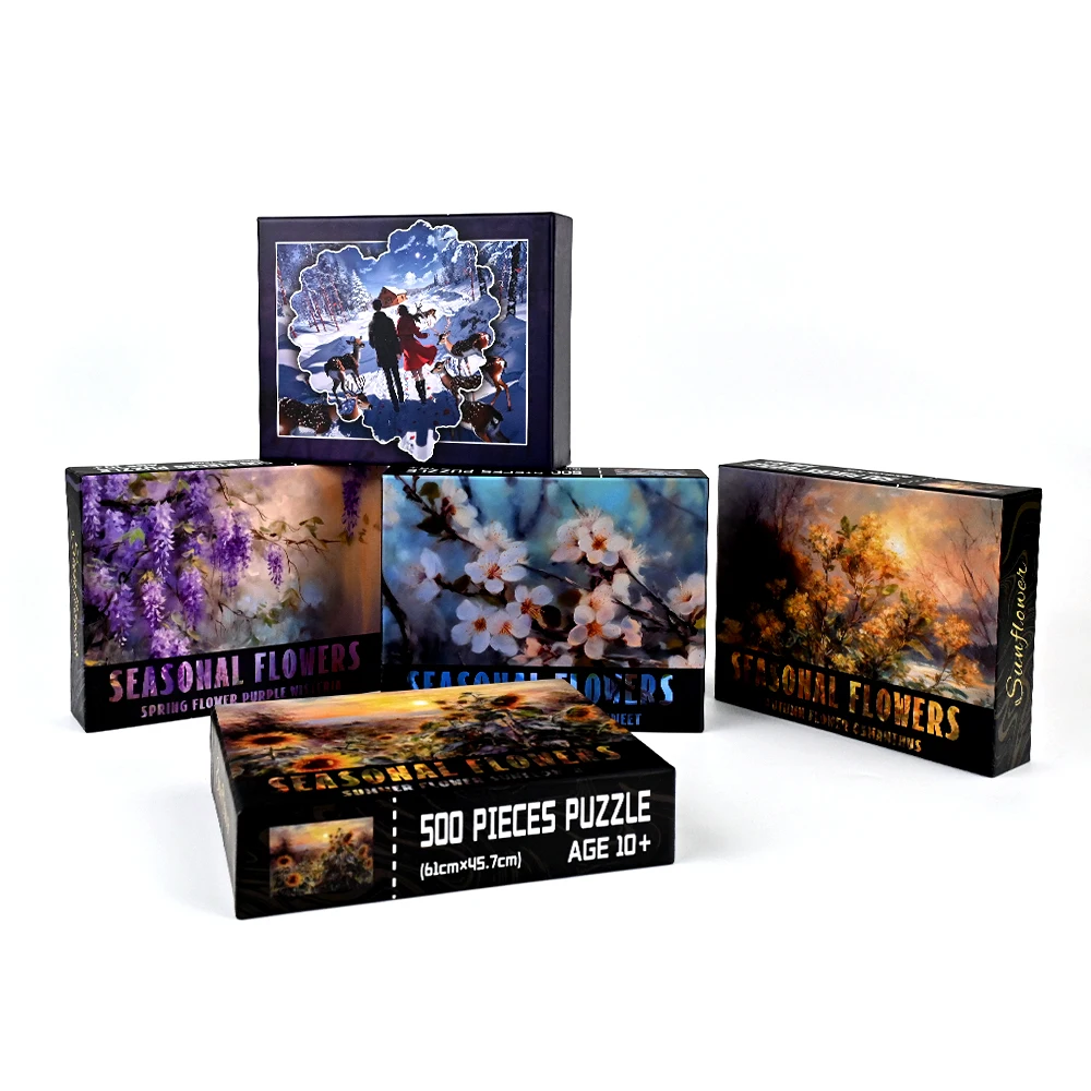 Customize Design Children Paper Jigsaw Puzzle 500 1000 Pieces Adult Paper Cardboard Puzzle Game