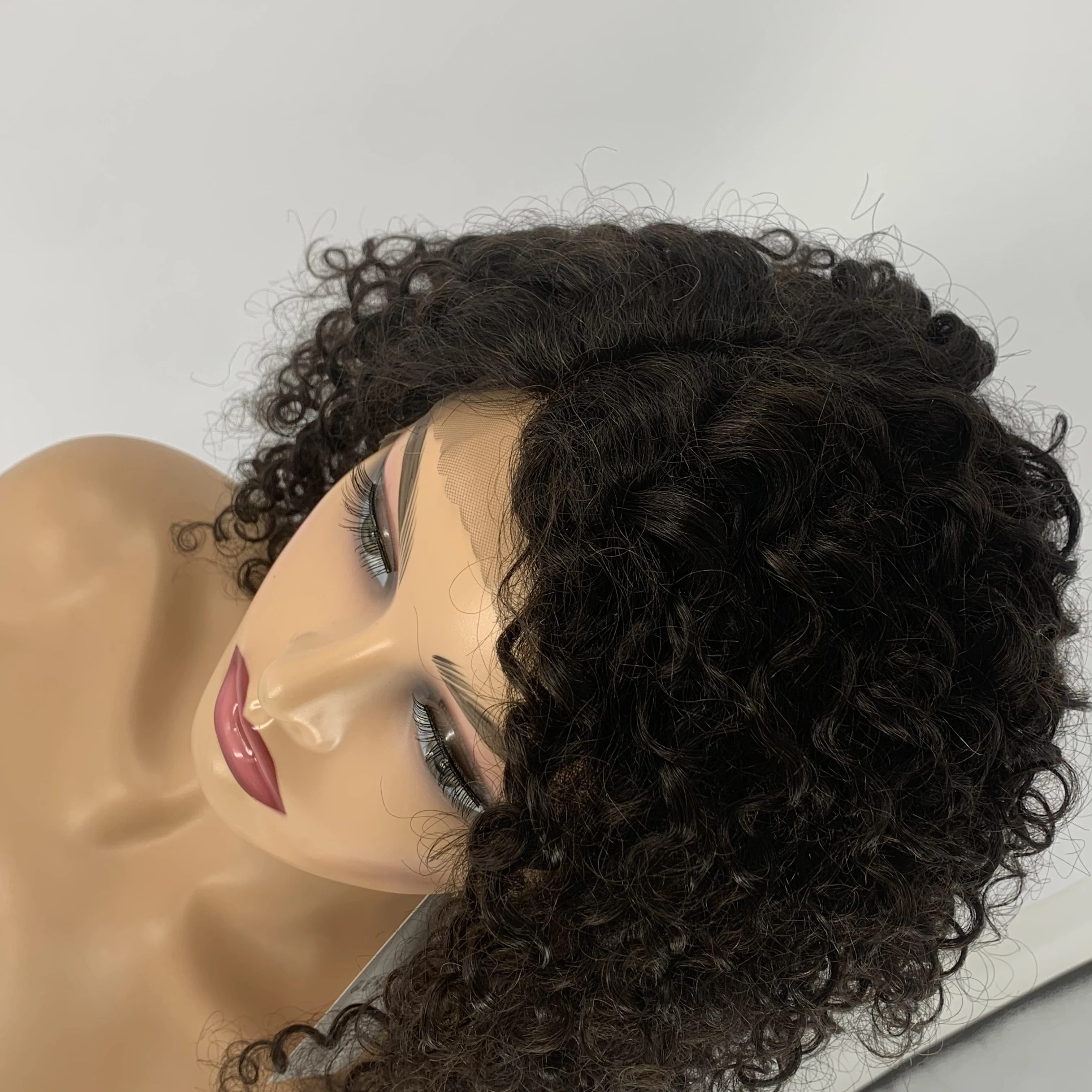 HD Curly Cuticle Aligned Closure Brazilian Bob Virgin Frontal For Black Women Lace Front Human Hair Wigs