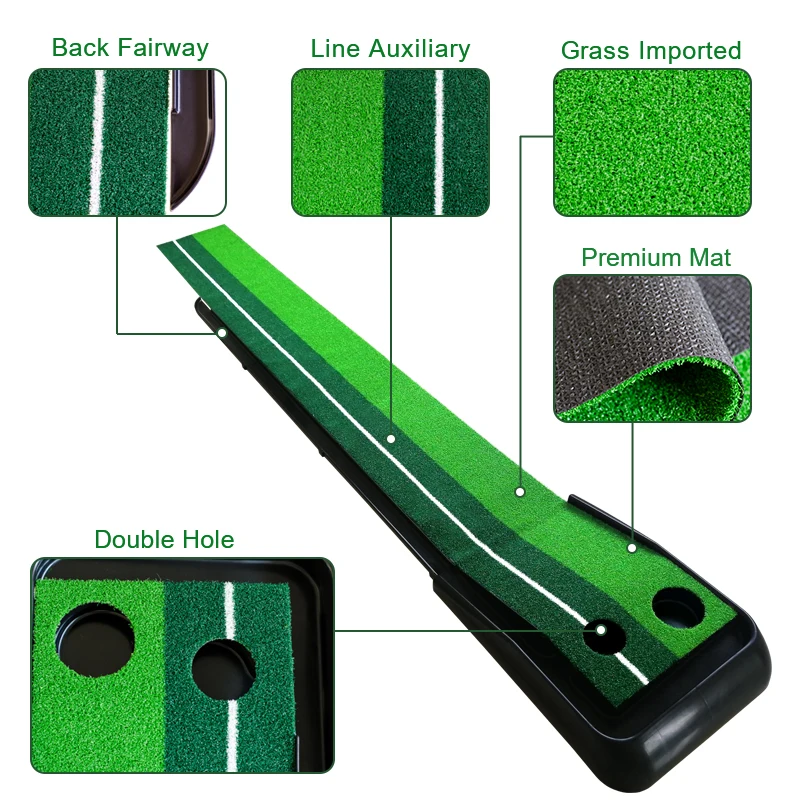 High Quality Wholesale Custom Logo ABS Golf Putting Trainer Golf Practice Mat with Auto Ball Return Function for Mini Game