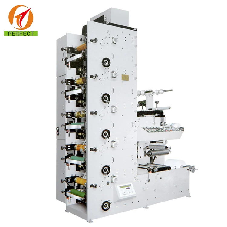 Manual 320mm 4 colour roll to roll label logo Stickers flexo printing machine