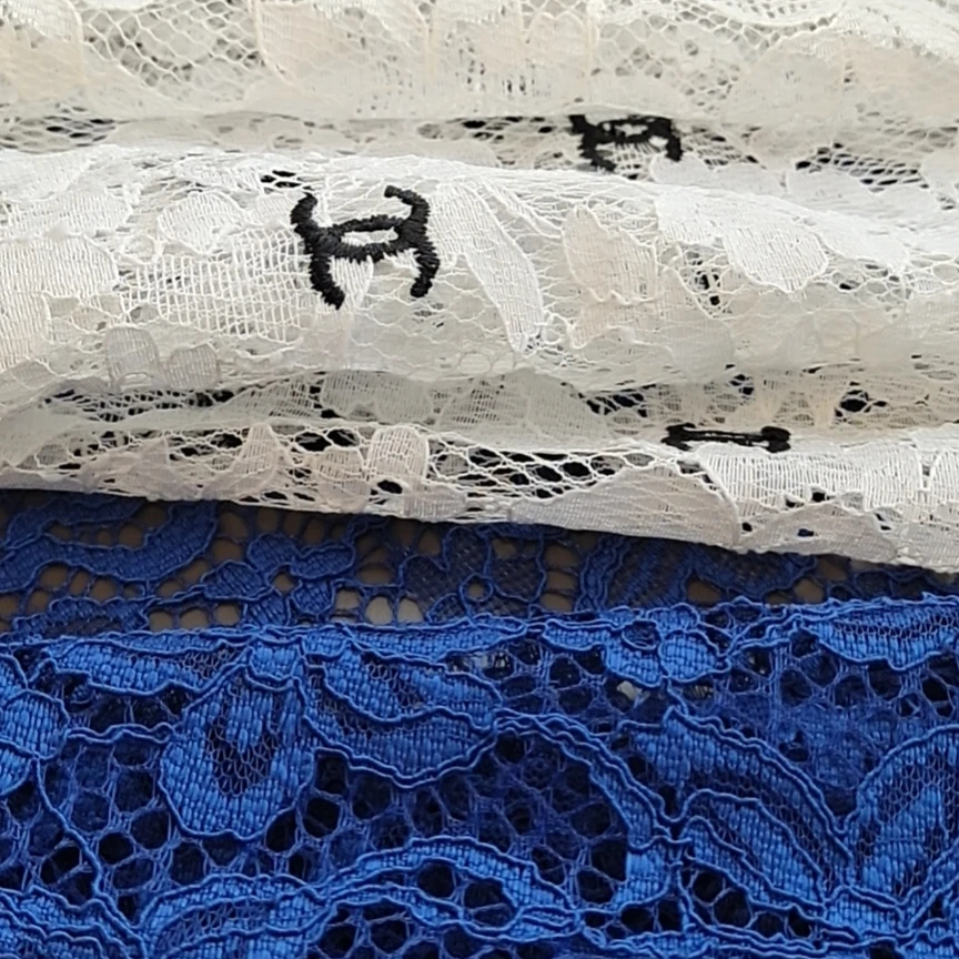 100%polyester knitted frivolous lace wedding lace fabric white fabric lace with sequins bridal fabric