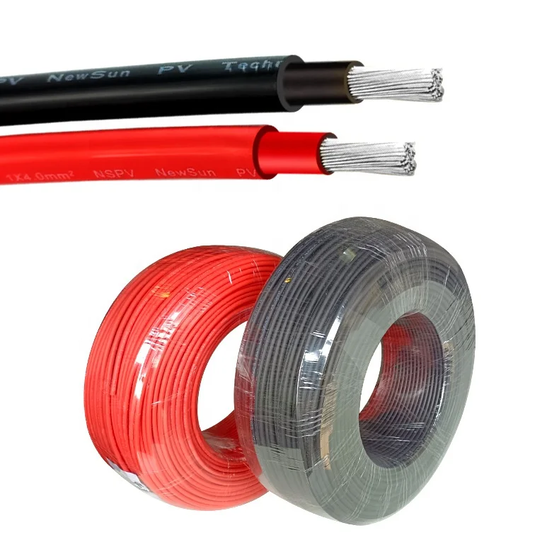 Professional Manufacturer 4mm/6mm/8mm Solar Cable 10mm 16mm 25mm Tinned Copper Conductor XLPE Photovoltaic Solar DC Cable