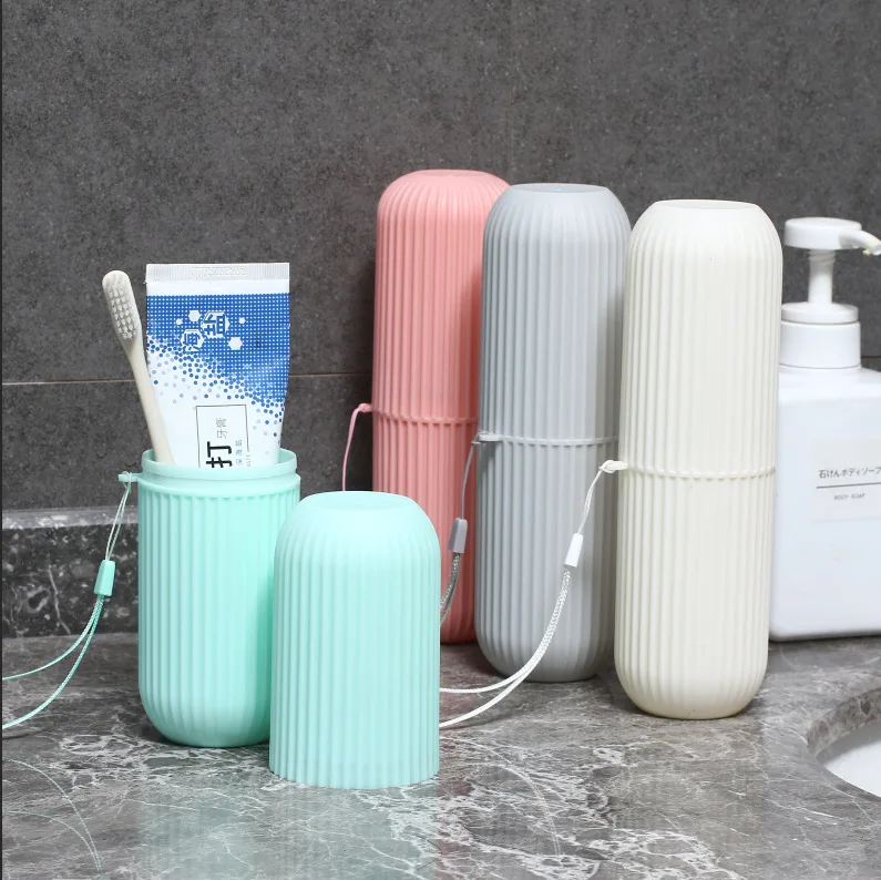 Factory wholesale Mouthwash Cup Portable Toothpaste Toothbrush Protect Holder Case Travel Camping Storage Box Toothbrush Cup