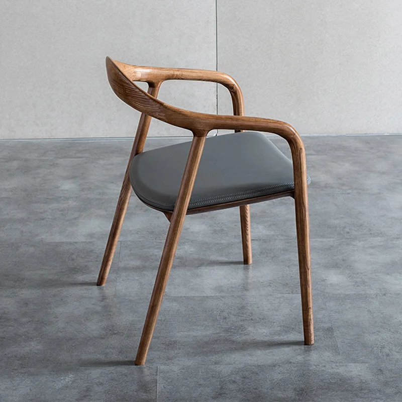 Modern leather wood arm chair design nordic style CH24 wood dinning room chairs wooden dining chairs for hotel and restaurant