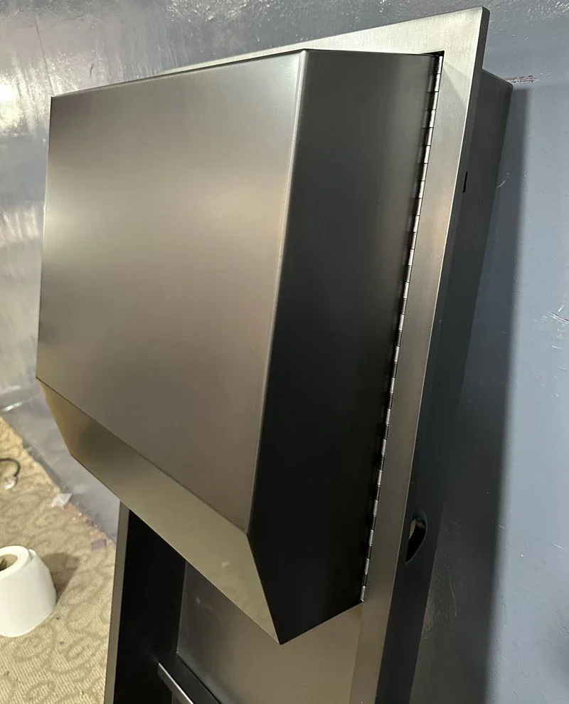 Stainless Steel Black Automatic Paper Towel Dispenser With Waste Bin For Commercial Washrooms