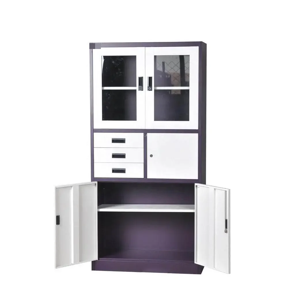 Light grey filing cabinet with 3 drawers super capacity modern iron cupboard