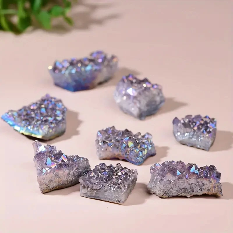 Натуральный популярный аура Аметист кластеры Geode целебный полудрагоценный камень кристаллы кварцевые камни для украшения подарка на день рождения