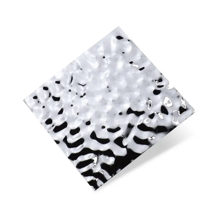 Decor 3D Wall Panel Water Ripple With Stamp Finished Stainless Steel Wall Paper 3D Decoration Sheet