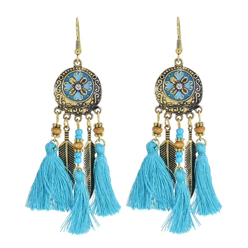 2024 Tibet Nepal Bohemia Minority ethnic group metal Drop Earrings Jewelry For Women