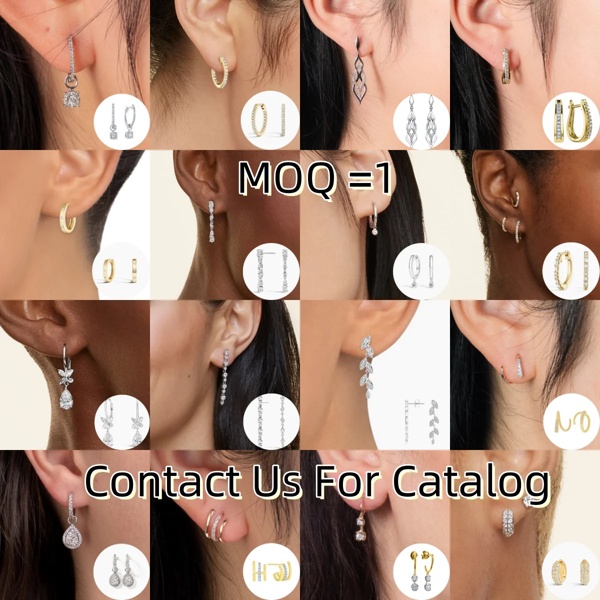 Custom Igi Gia Certified HPHT CVD Vvs Lab Grown Made Created Diamond Drop Hoop Stud Earrings 14k 18k Solid Gold For Women