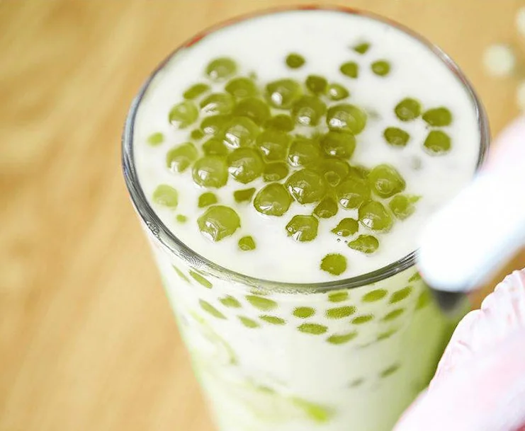 
Taiwan Pink Bubble Tea Popping Tapioca Green Pearl 