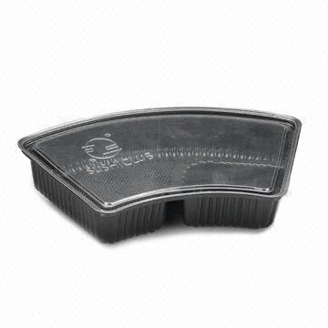 Round Sushi Container Salad Bowl Clear Togo Microwave Safe  3 Compartment Plastic Lunch Black Microwavable Food Containers