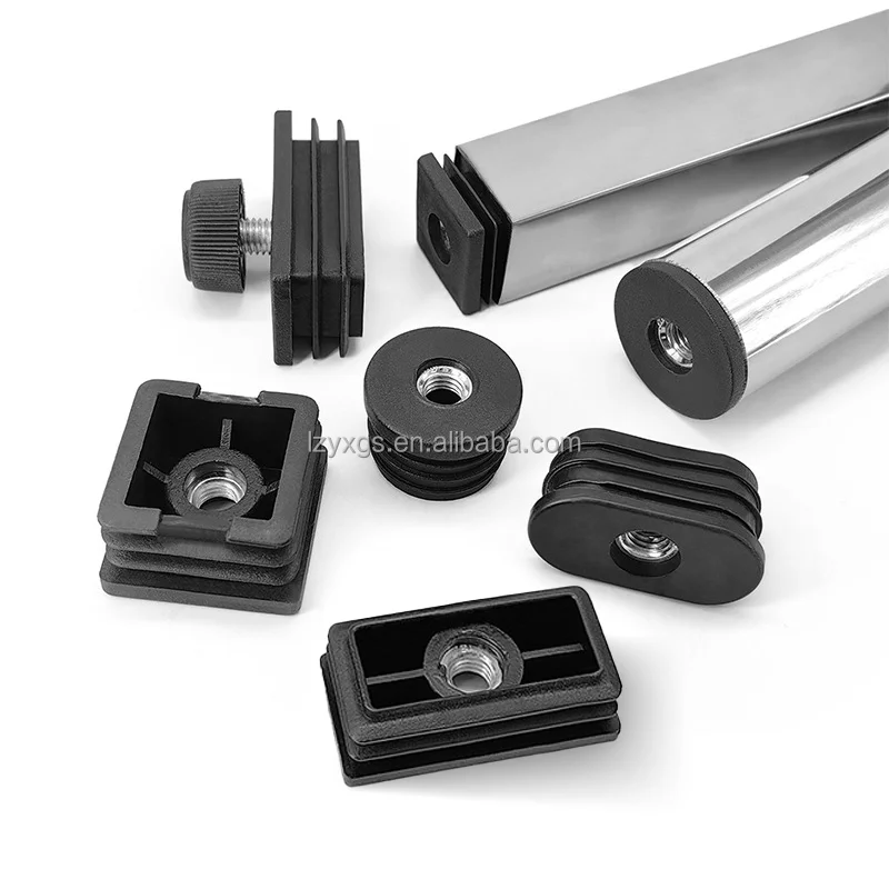 Nut plug 30*60mm square tube black and white plug Square plug embedded lock teeth anti-slip furniture accessories