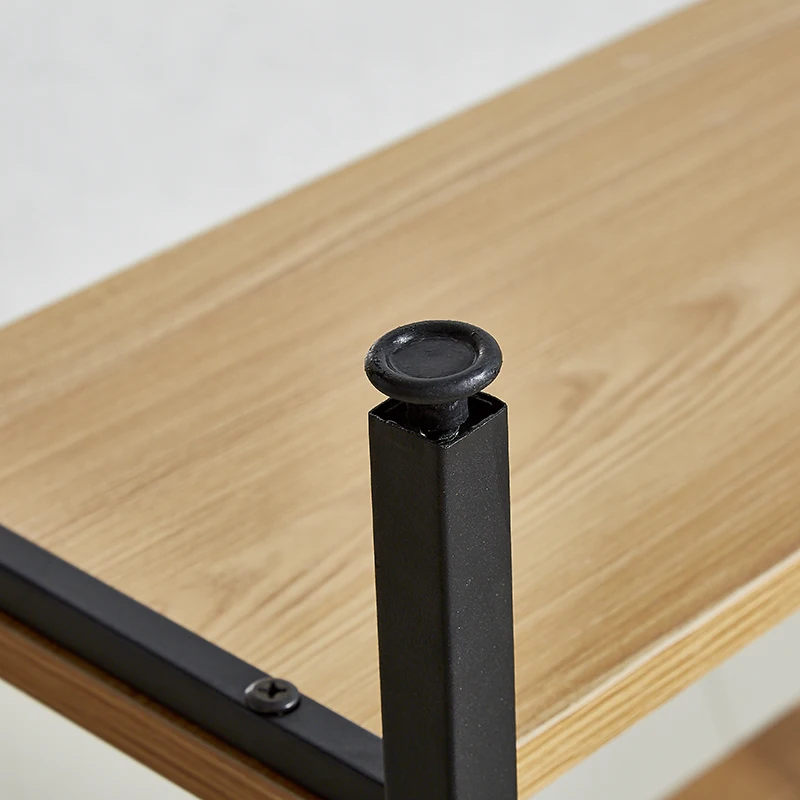 Storage Shelf Book Shelves Rack Wood Metal Frame Nature Design Bookcase