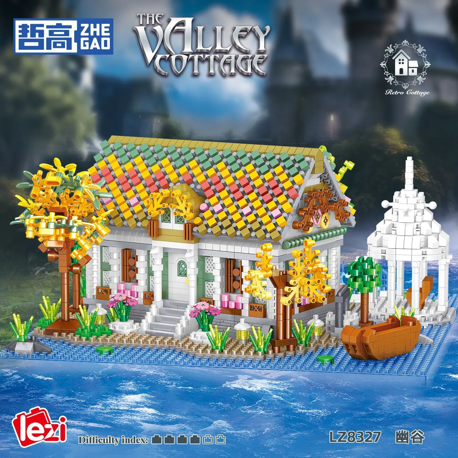 NEW Valley Cabin Building Blocks DIY Cottage house Building Blocks Set Mini Creative Street View Model Children Assembly Toys