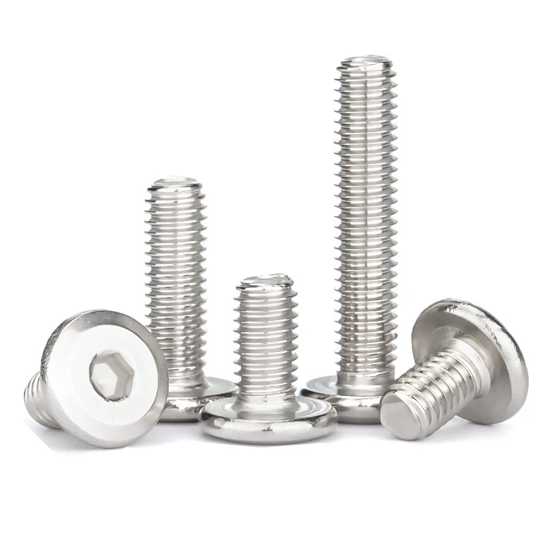 304 stainless steel chamfered hexagon socket flat head screw furniture accessories round head bevel bolt m3m4m5m6m8