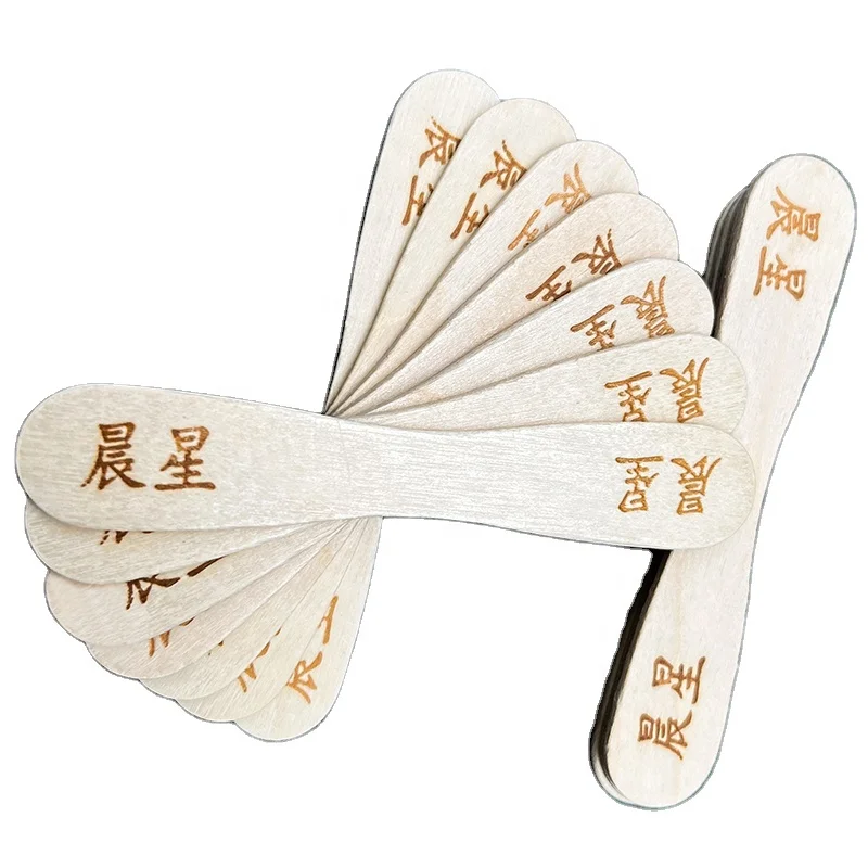 China factory 100% birch biodegradable custom Logo ice cream stick, ice cream spoon