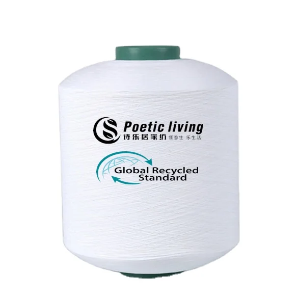 
twist DTY raw white recycled polyester filament yarn with low stretch 