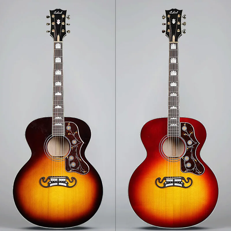 Gabriel Factory OEM with pickup Jumbo SJ200 Adirondack Spruce Maple Acoustic Guitar