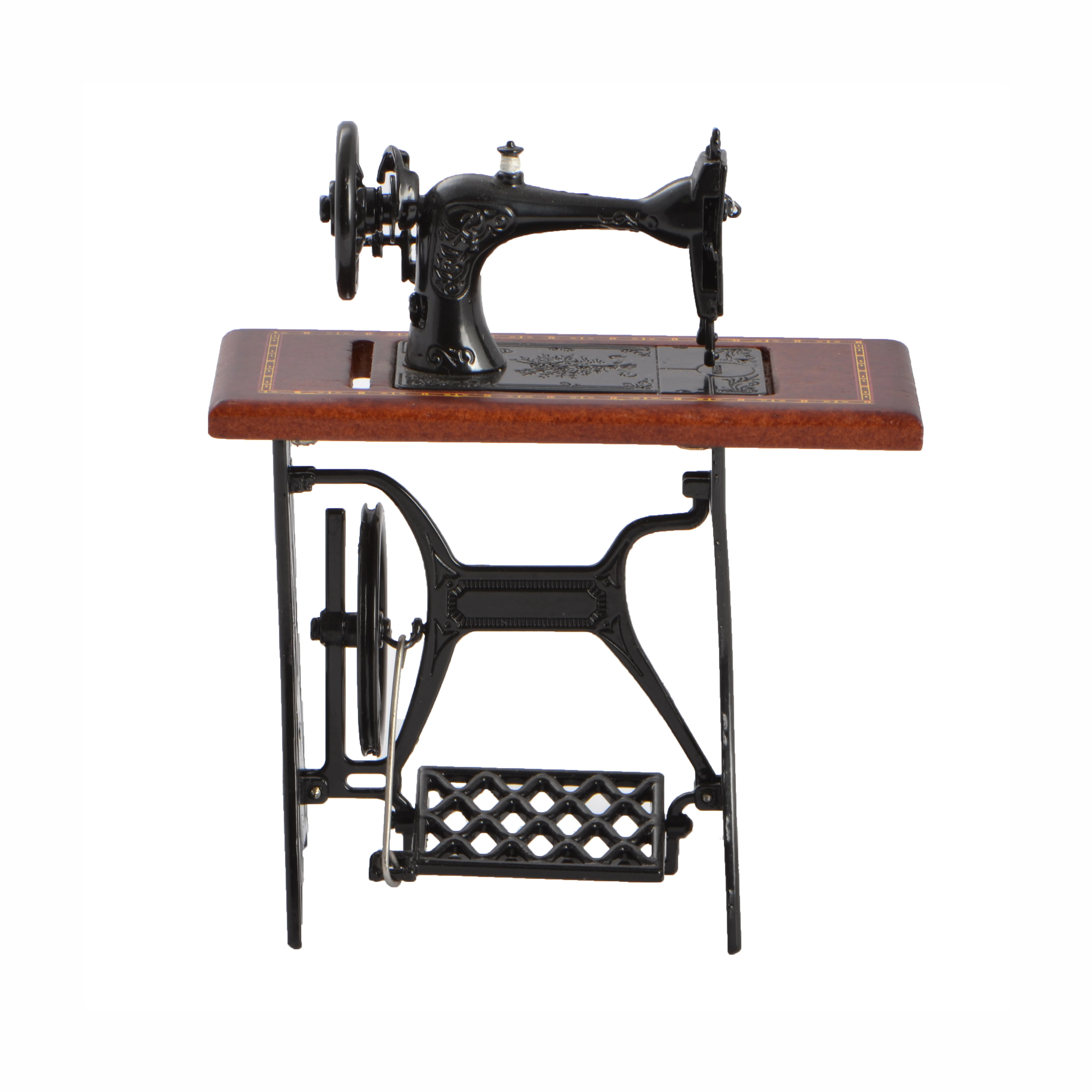 Vintage Doll house sewing machine 1:12 scale Miniature furniture mini Accessories Micro scene Wood Metal Old fashion style