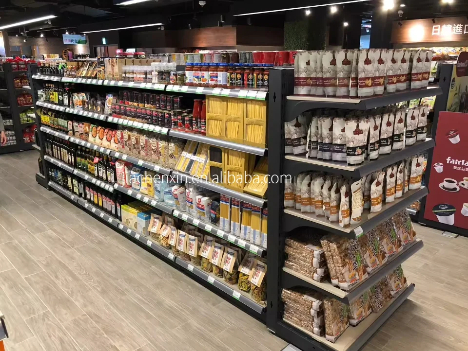 supermarket shelves display racks gondola shelving free 3D design  Customized shelf for  convenience store and grocery store